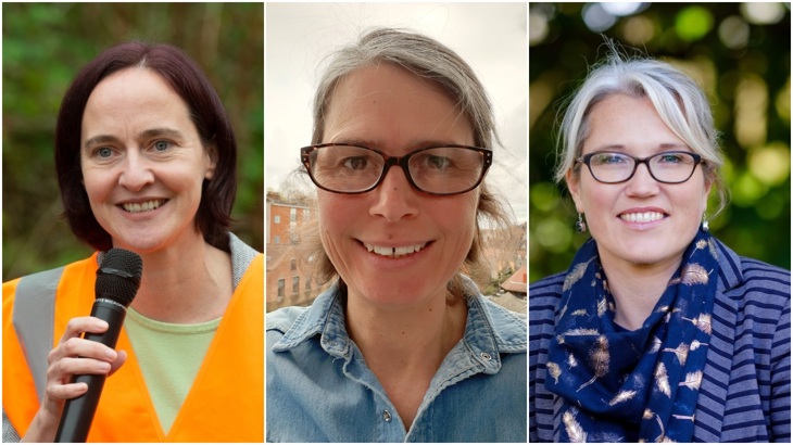 Women in leadership roles at Walk Wheel Cycle Trust, including Clare Maltby, Di Gornall and Christine Boston