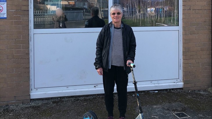 Teacher, Fran Hoare, Pictured Outside Of Her School, Tir Morfa, Which Is Located In Rhyl, North Wales during Walk Wheel Cycle Trust Big Walk and Wheel