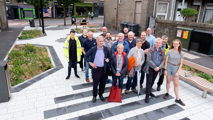 Project partners pictured at Craigie Place pocket park in Dundee