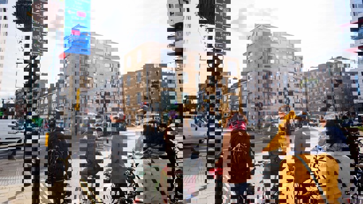 Cyclists enjoying Quietways 1 route through south east London