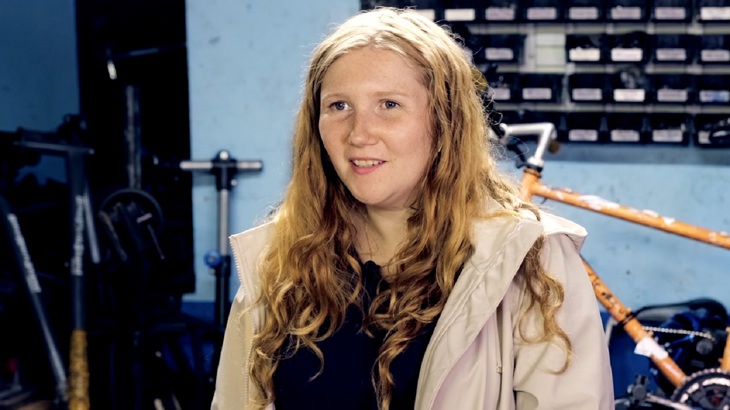 Amanda, pictured visited beCyCle in 2023, low on cycling experience but keen to take to two wheels as the cost of communting by bus was adding up.