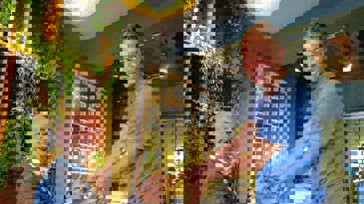 James Cleeton assists in the brewing process