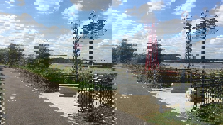 A cycle lane by the river Thames in London 