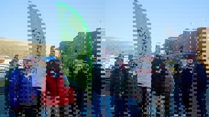 Office workers in Winsford Industrial estate enjoy a lunchtime walk