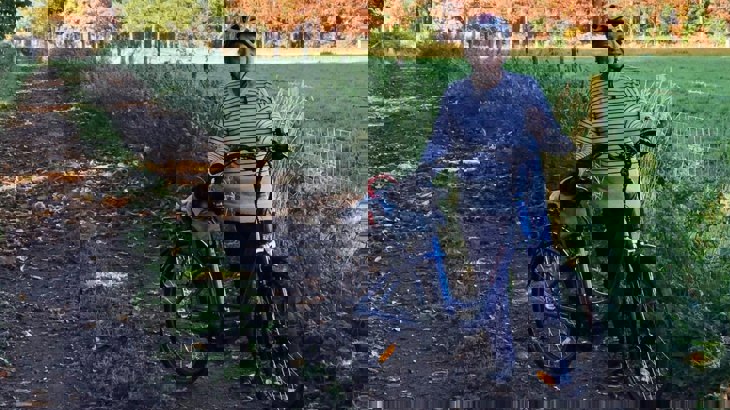 Jill with her electric step through crossover bike