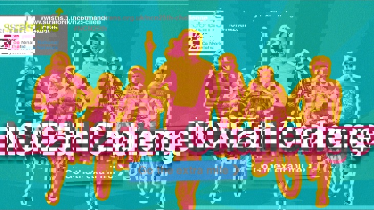 Our NCN 25th Challenge Promotional Image showing different users moving on a route