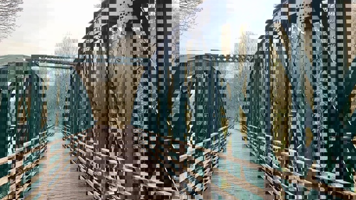 Bridge over the River Greta on Keswick to Threlkeld Railway Trail