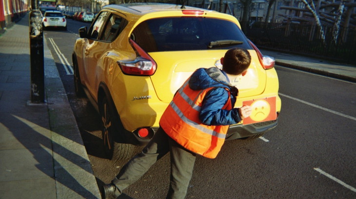 child crossing road to school