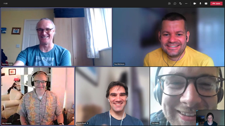 Microsoft Teams meeting screenshot of the faces of six members of our IT projects team
