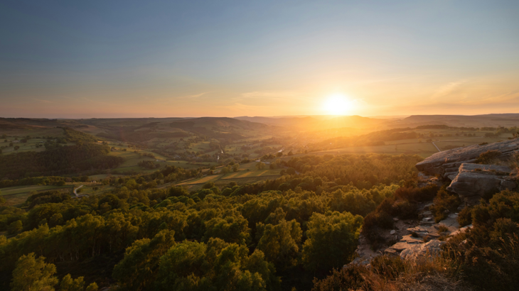 Sunset over the Peak District